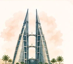 Bahrain watercolor illustration