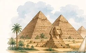 Egypt watercolor illustration
