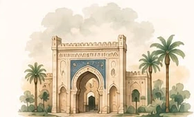 Morocco watercolor illustration